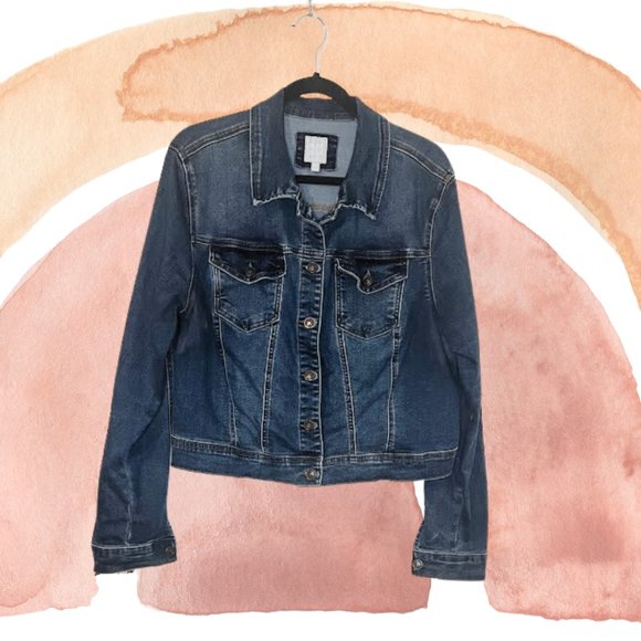 Wax Jean Jackets & Blazers - WAX JEAN BASIC‎ DENIM PLUS SIZE JACKET